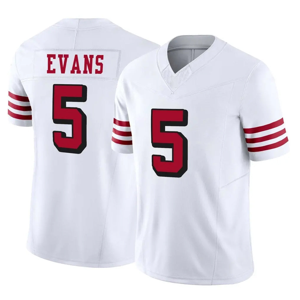 Pouc SF.49ers #5 Mike Evans Player White Limited Alternate Vapor F.U.S.E. Home Game Stitched Jerseys