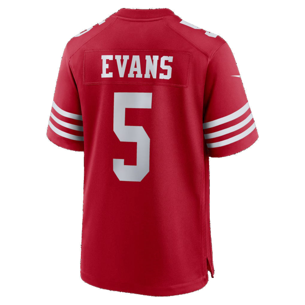 Pouc SF.49ers #5 Mike Evans Scarlet Game Stitched Jerseys
