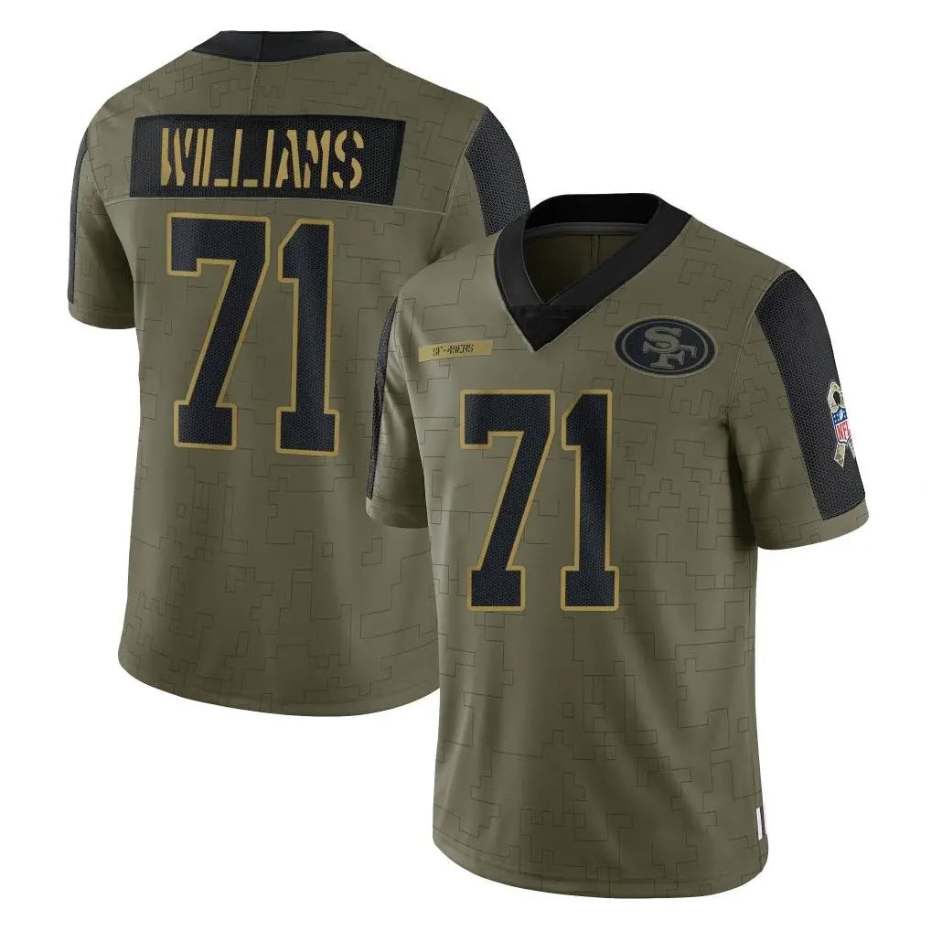 Pouc SF.49ers #71 Trent Williams Player Olive Salute To Service Limited Game Stitched Jerseys