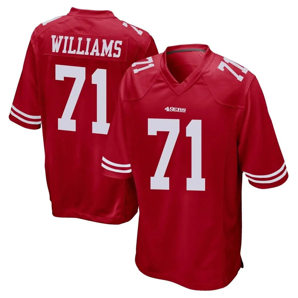 Pouc SF.49ers #71 Trent Williams Player Red Home Game Stitched Jerseys