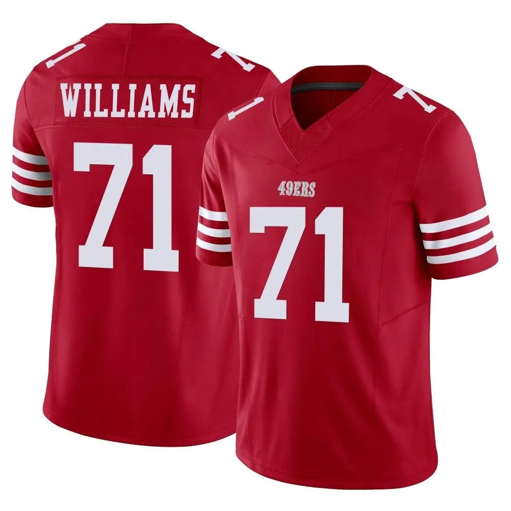 Pouc SF.49ers #71 Trent Williams Player Red Limited Vapor F.U.S.E. Home Game Stitched Jerseys