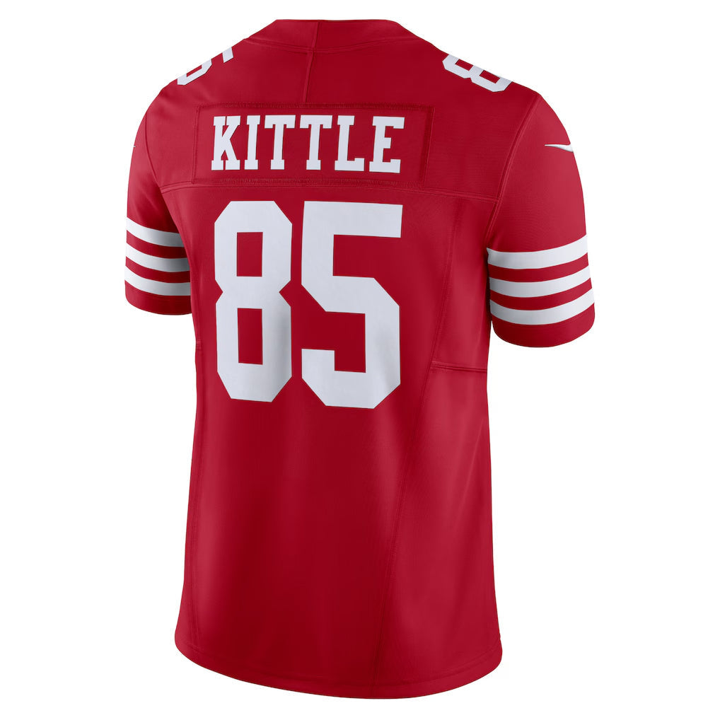 Pouc SF.49ers #85 George Kittle Player Scarlet Vapor F.U.S.E. Limited Stitched Jerseys