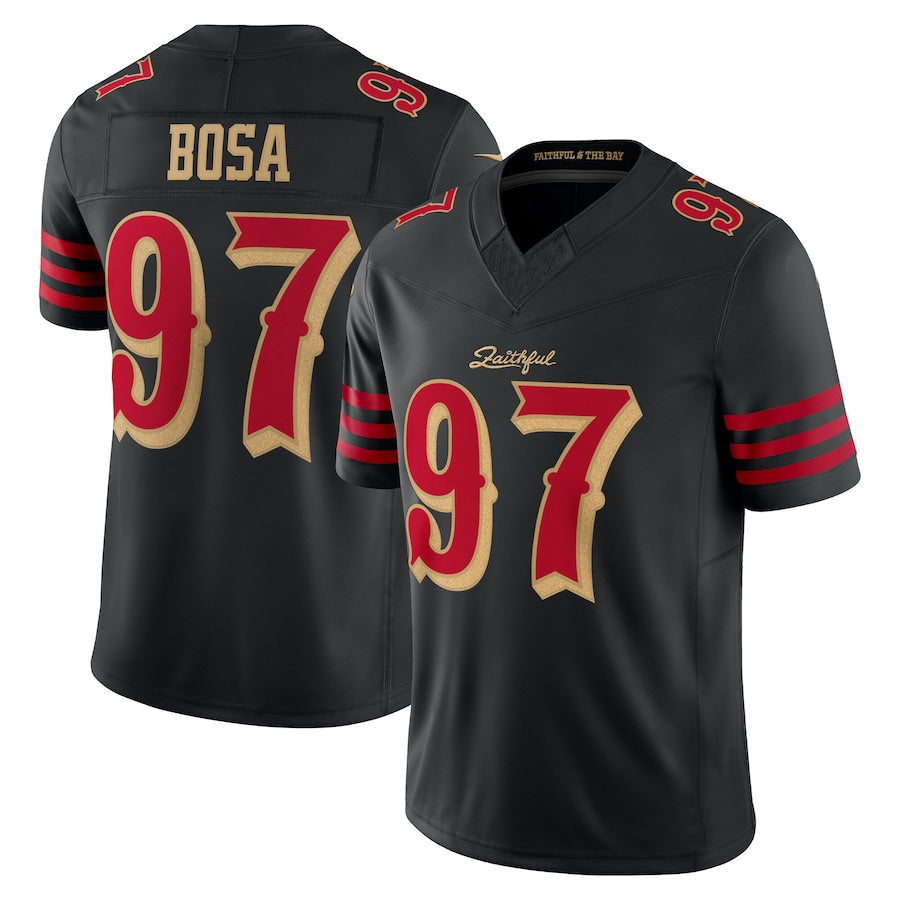 Pouc SF.49ers #97 Nick Bosa Player Rivalries Collection Vapor Limited Black Stitched Jersey