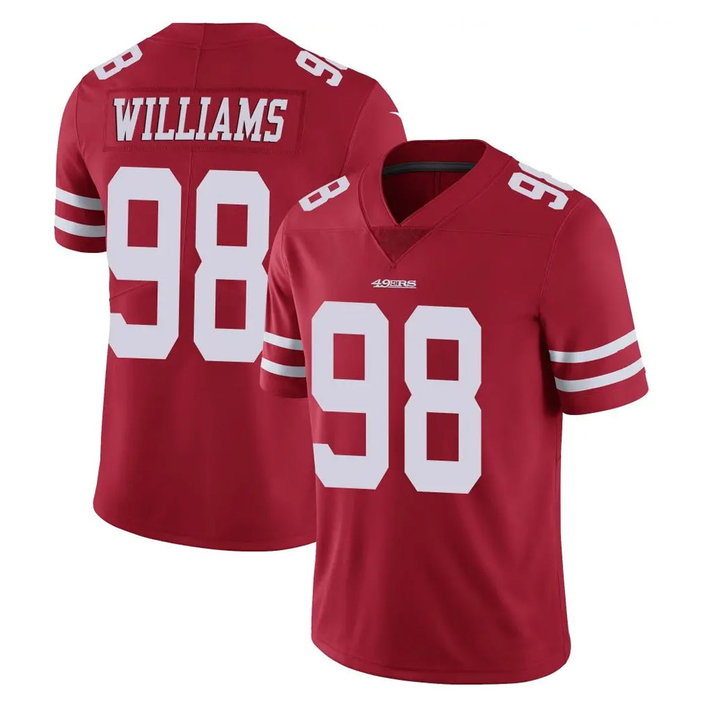Pouc SF.49ers #98 Mykel Williams Player Red Limited Vapor Untouchable Home Game Stitched Jerseys