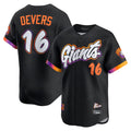 Pouc SF.Giants #16 Rafael Devers Player Black 2025 City Connect Home Limited Stitched Jerseys