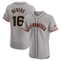 Pouc SF.Giants #16 Rafael Devers Player Gray Home Limited Elite Stitched Jerseys