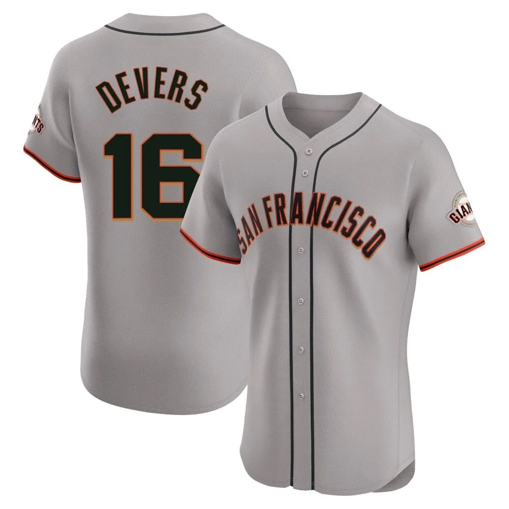 Pouc SF.Giants #16 Rafael Devers Player Gray Home Limited Elite Stitched Jerseys