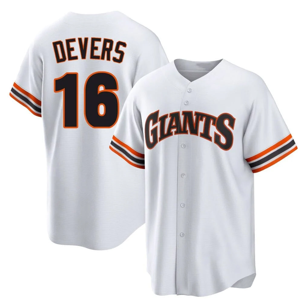 Pouc SF.Giants #16 Rafael Devers Player White Home Game Stitched Jerseys