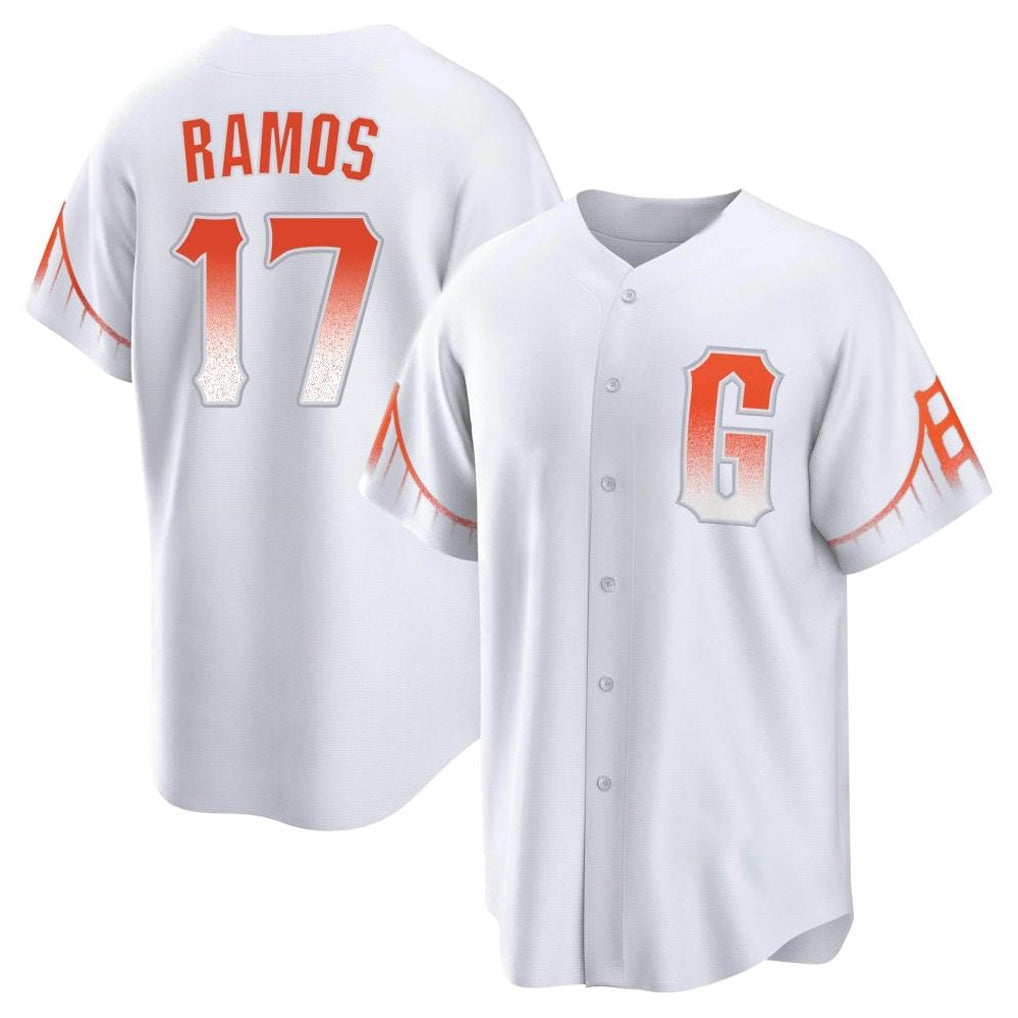 Pouc SF.Giants #17 Heliot Ramos Player White City Connect Home Game Stitched Jerseys