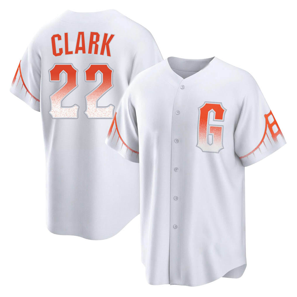 Pouc SF.Giants #22 Will Clark Player White City Connect Home Game Stitched Jerseys