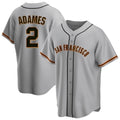 Pouc SF.Giants #2 Willy Adames Player Gray Home Game Stitched Jerseys