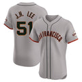 Pouc SF.Giants #51 Jung Hoo Lee Player Gray Home Limited Elite Stitched Jerseys