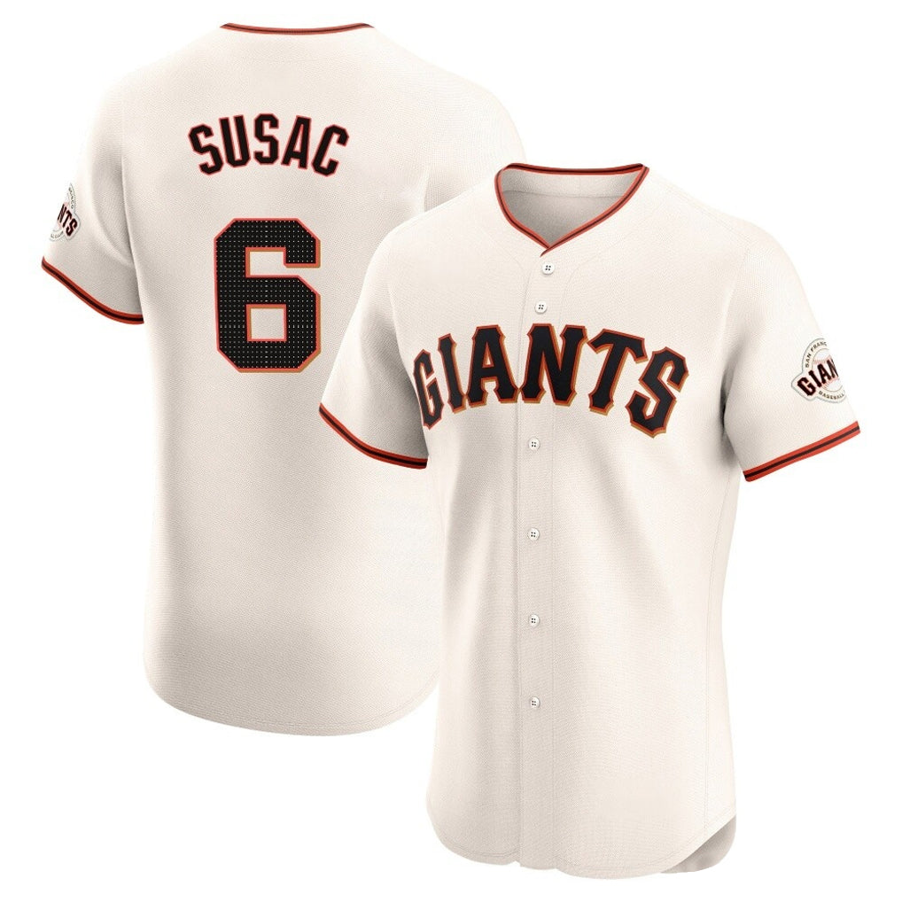 Pouc SF.Giants #6 Daniel Susac Player Cream Home Limited Elite Stitched Jerseys