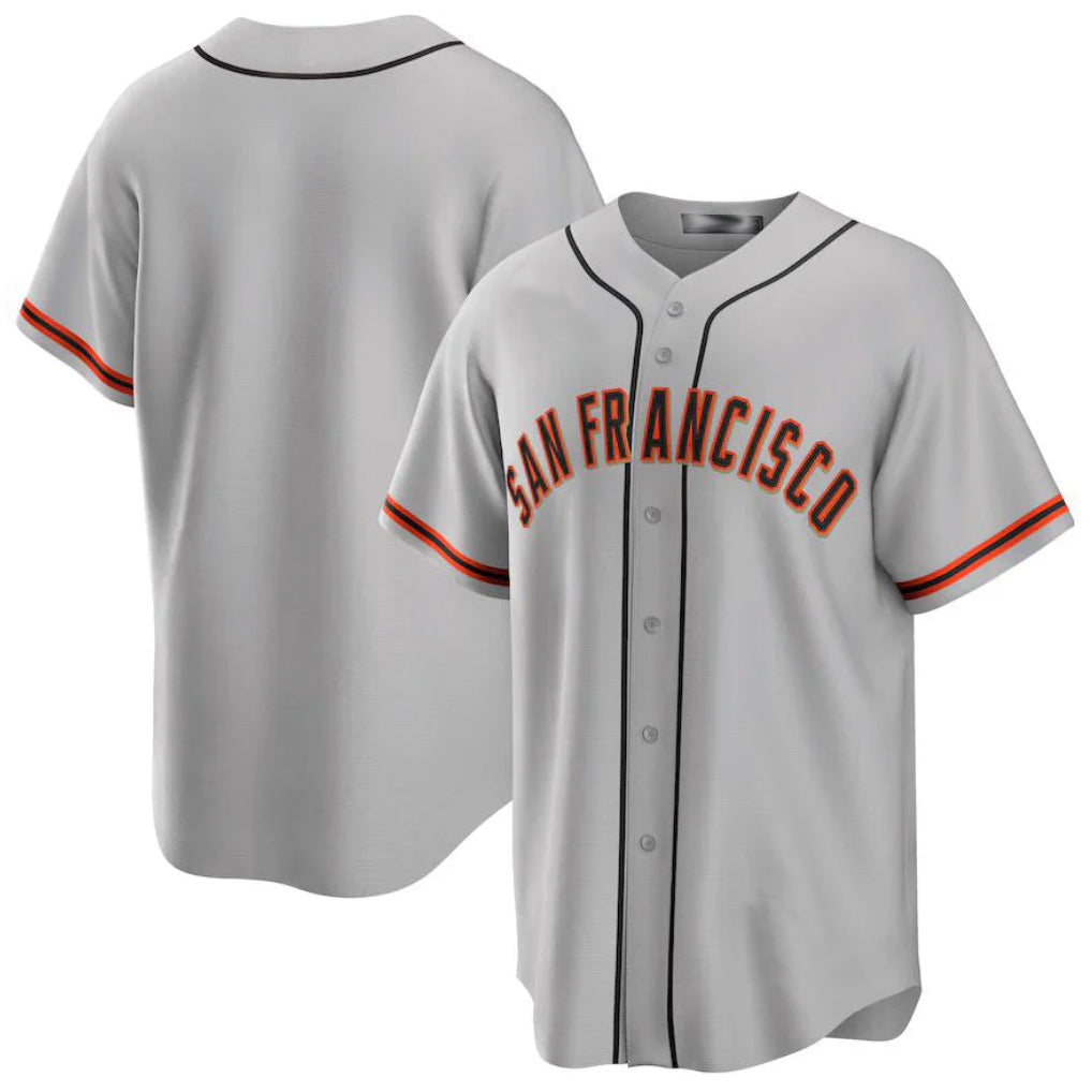 Pouc SF.Giants Blank Player Gray Home Game Stitched Jerseys