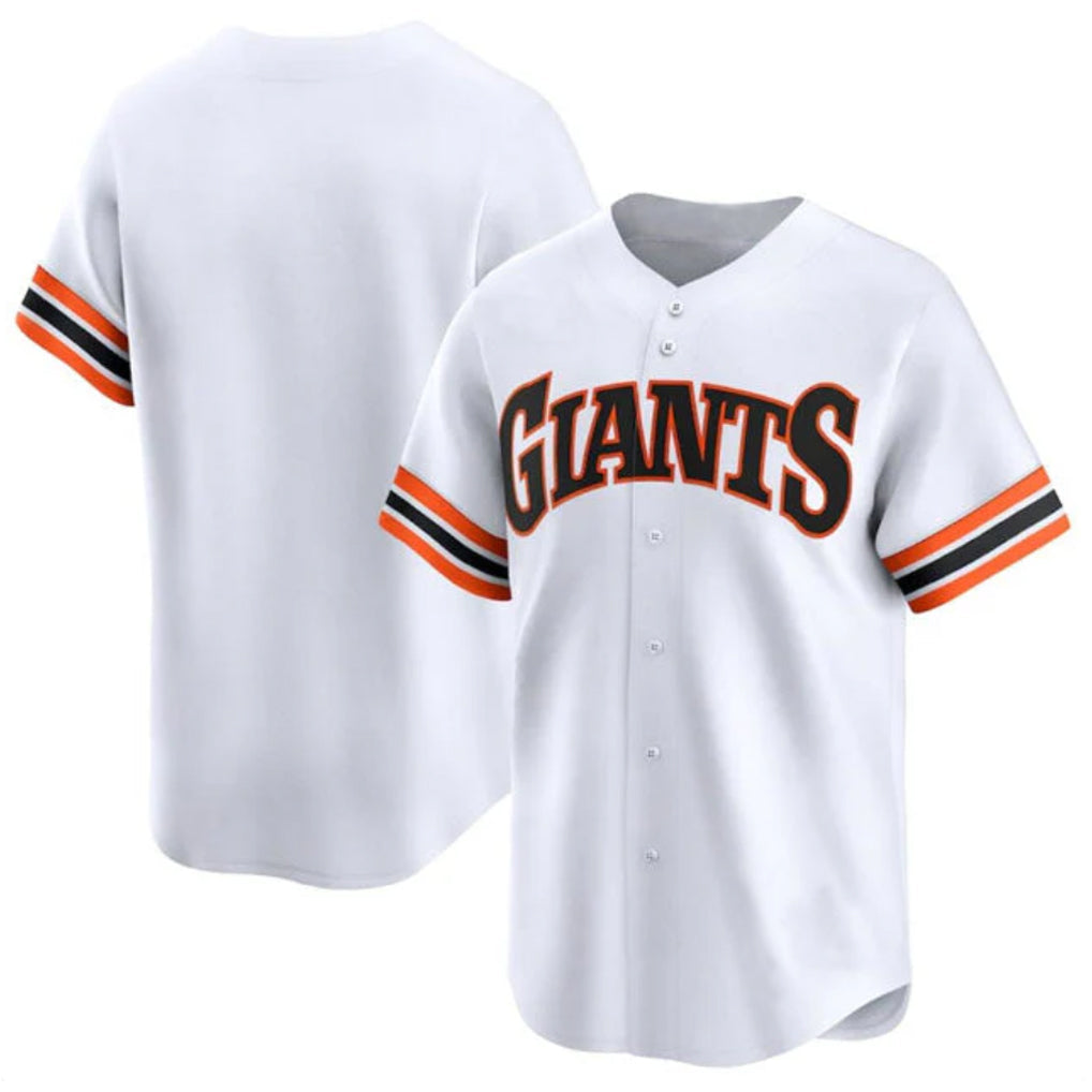 Pouc SF.Giants Blank Player White Home Game Stitched Jerseys