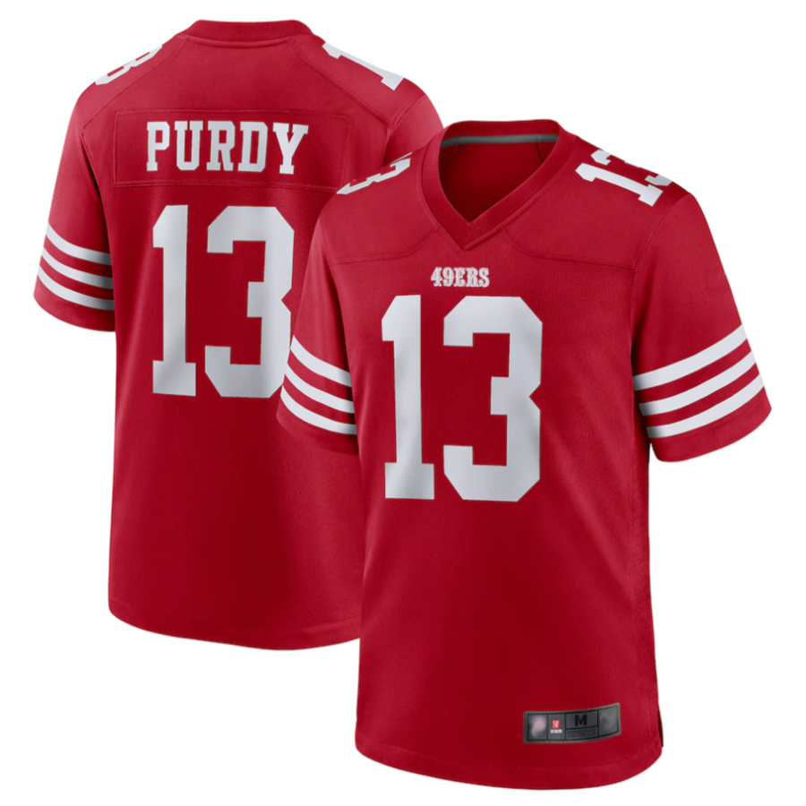 Pouc SFr.49ers #13 Brock Purdy Player Scarlet Replica Game Stitched Jerseys