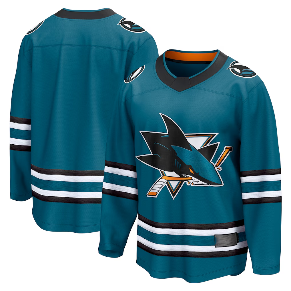 Pouc S.Jose Sharks Teal Home Breakaway Jerseys