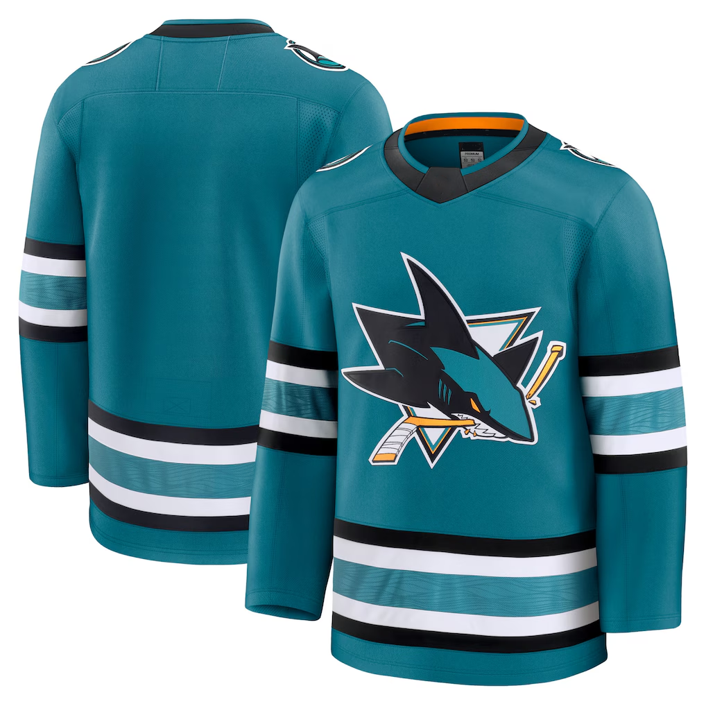 Pouc S.Jose Sharks Teal Home Premium Jerseys