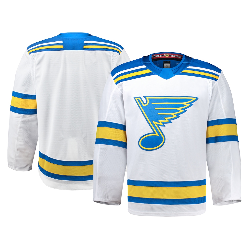 Pouc St.L.Blues White Away Authentic Pro Jerseys