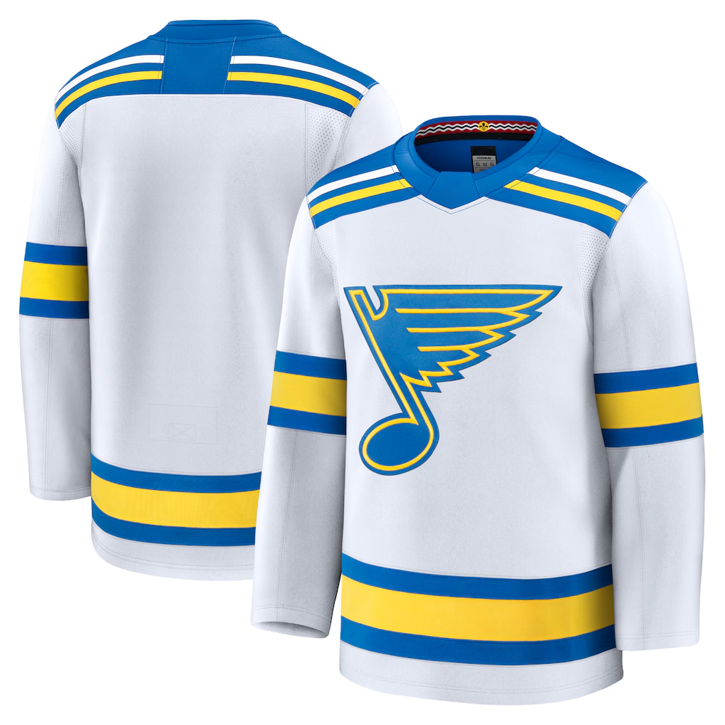 Pouc St.L.Blues White Away Premium Jerseys