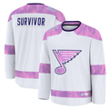 Pouc St.L.Blues White Hockey Fights Cancer Survivor Practice Jerseys