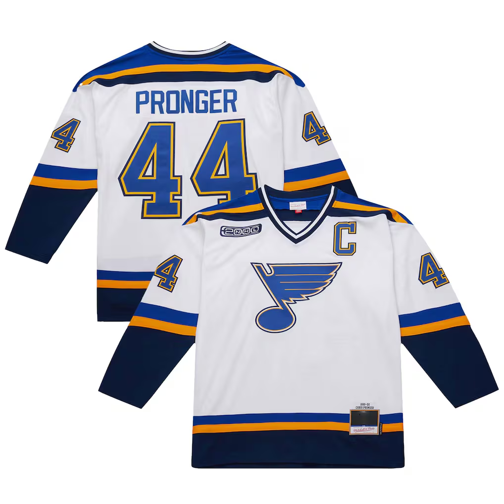 Pouc St.L.Blues #44 Chris Pronger White 1999-00 Power Play Jerseys