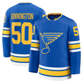 Pouc St.L.Blues #50 Jordan Binnington Blue Home Premium Player Jerseys