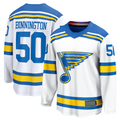 Pouc St.L.Blues #50 Jordan Binnington White Away Breakaway Player Jerseys