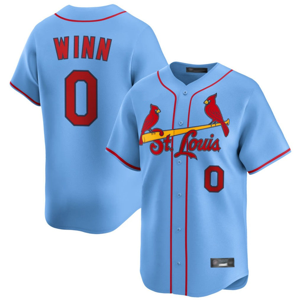 Pouc St. Louis Cardinals #0 Masyn Winn Player Light Blue Home Limited Stitched Jerseys