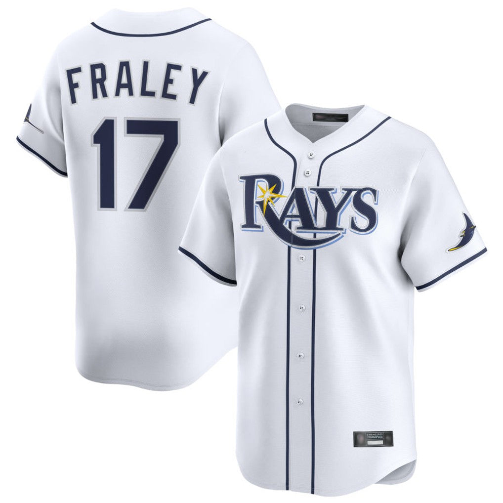 Pouc TB.Rays #17 Jake Fraley Player White Home Limited Stitched Jerseys