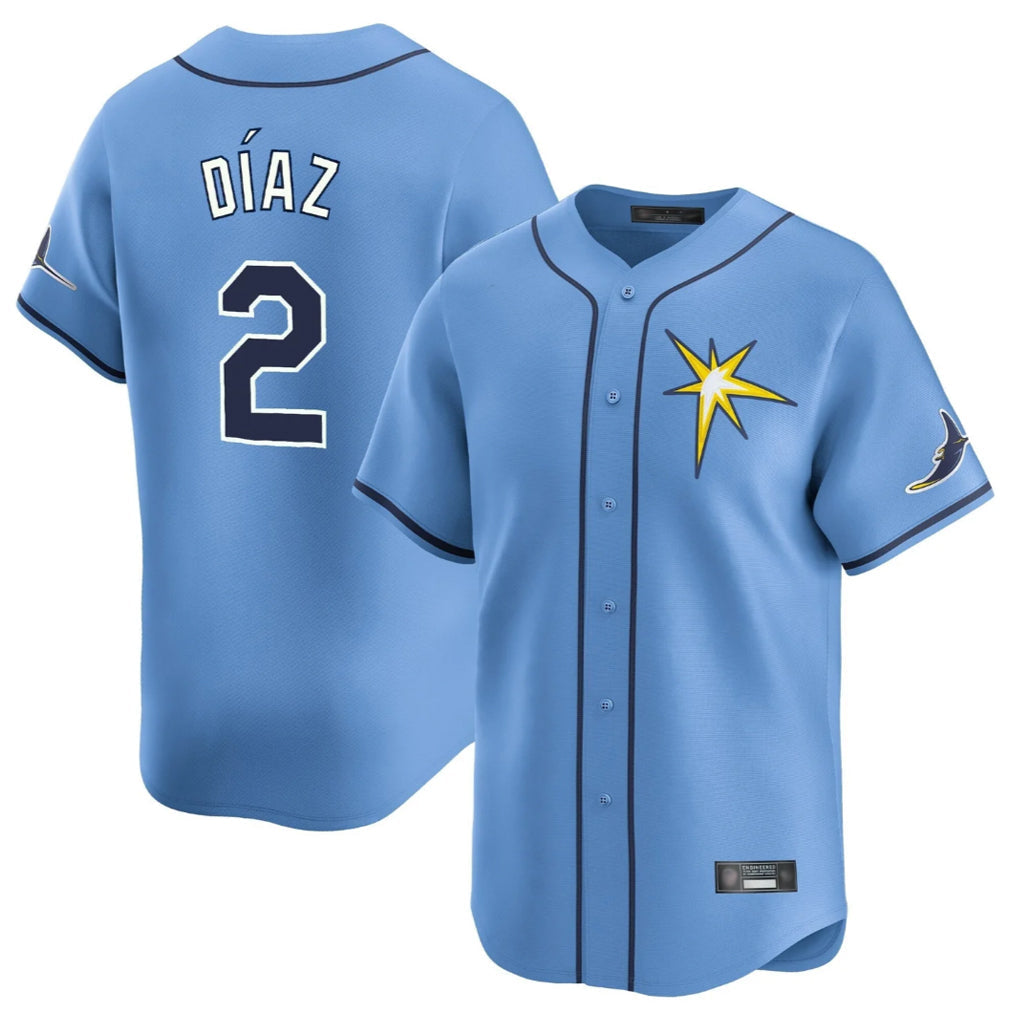 Pouc TB.Rays #2 Yandy Diaz Player Light Blue Home Limited Stitched Jerseys