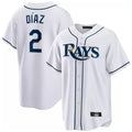 Pouc TB.Rays #2 Yandy Diaz Player White Home Game Stitched Jerseys