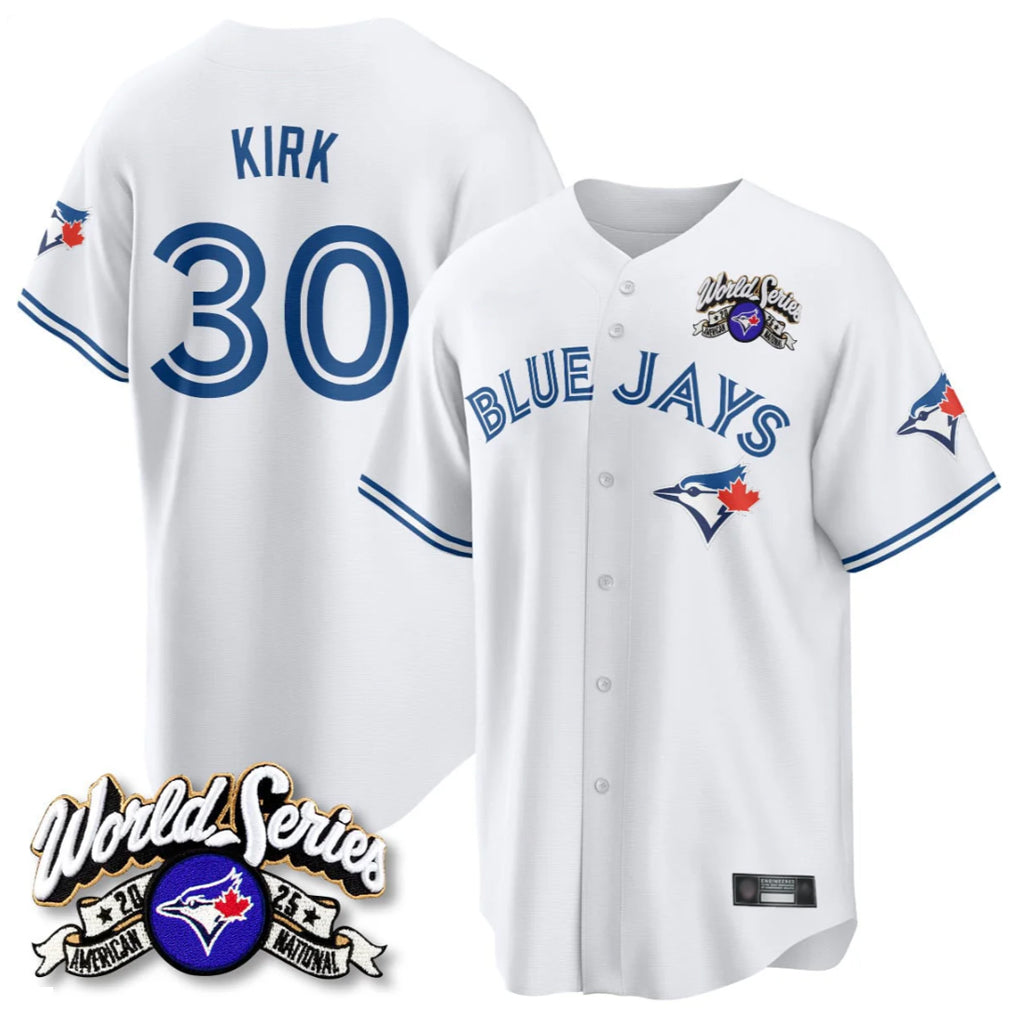 Pouc T.Blue Jays #30 Alejandro Kirk Player White 2025 American League All Stitched Jerseys