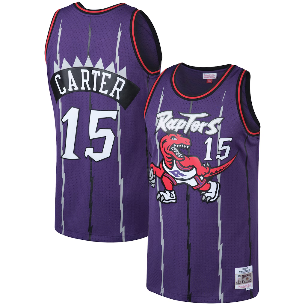 Pouc T.Raptors #15 Vince Carter Mitchell & Ness Purple 199899 Big & Tall Hardwood Classics Swingman Jerseys