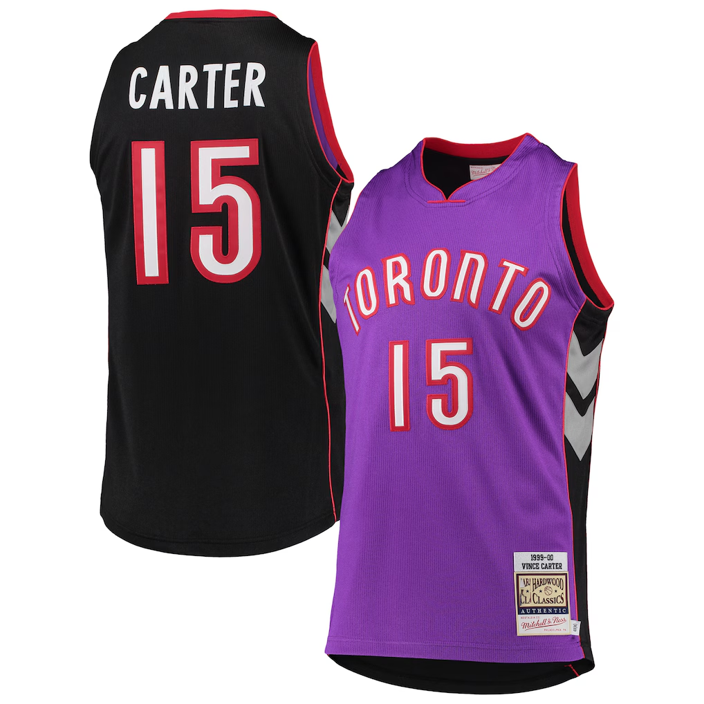 Pouc T.Raptors #15 Vince Carter Mitchell & Ness Purple 19992000 Hardwood Classics Authentic Jerseys