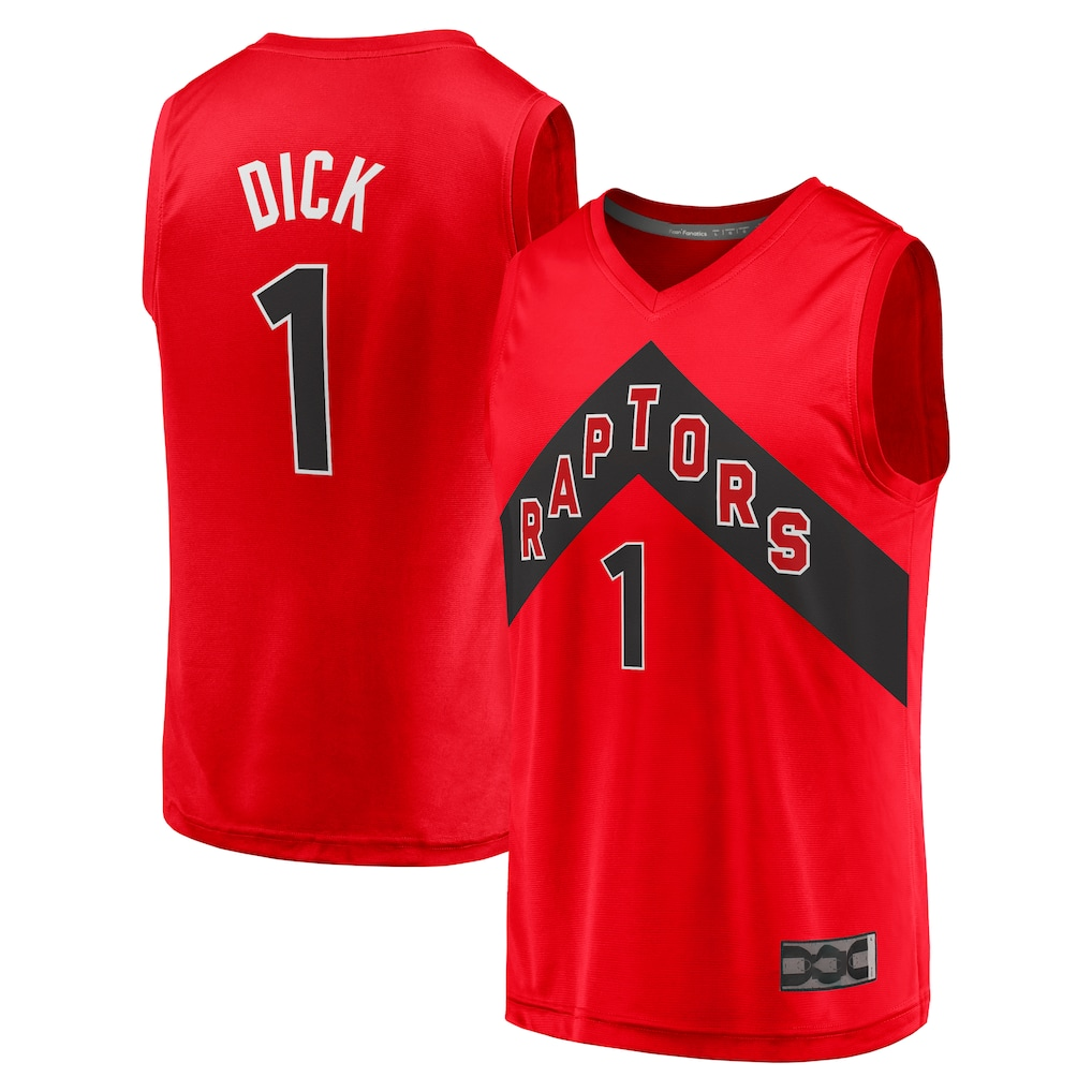 Pouc T.Raptors #1 Gradey Dick Red Fast Break Player Jerseys - Icon Edition