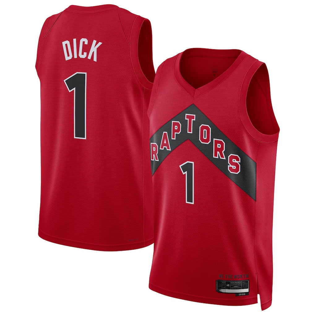 Pouc T.Raptors #1 Gradey Dick Red Swingman Player Jerseys - Icon Edition