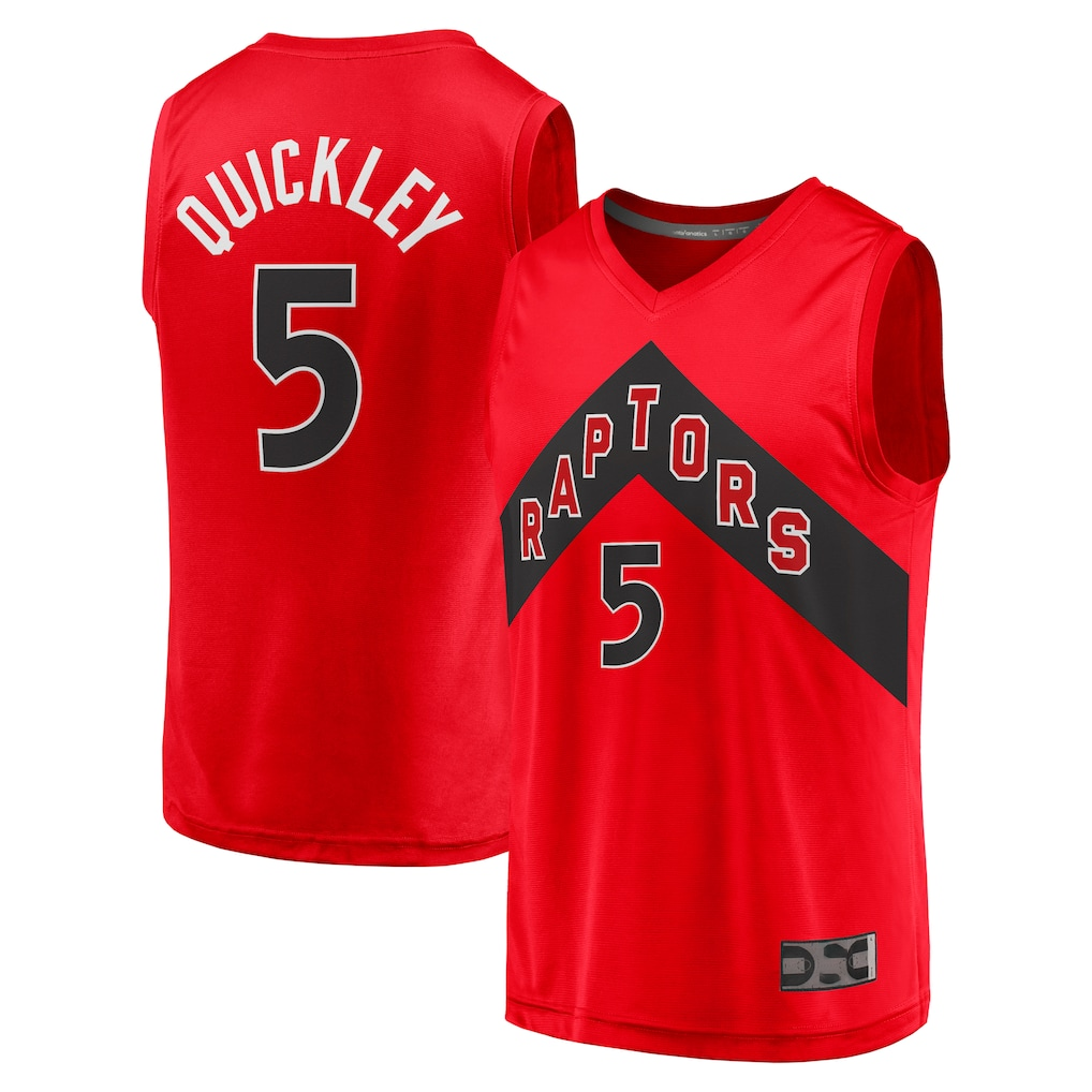 Pouc T.Raptors #5 Immanuel Quickley Red Fast Break Player Jerseys - Icon Edition