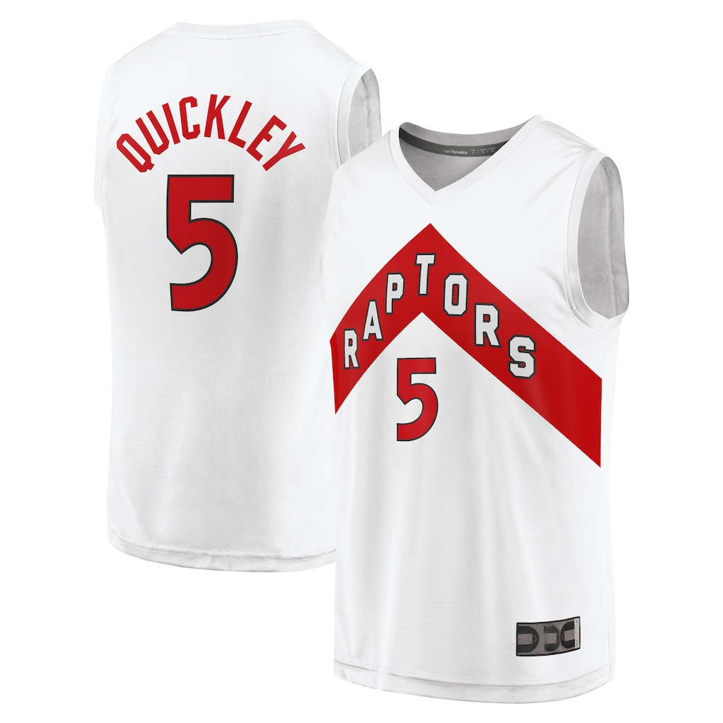Pouc T.Raptors #5 Immanuel Quickley White Fast Break Player Jerseys - Association Edition