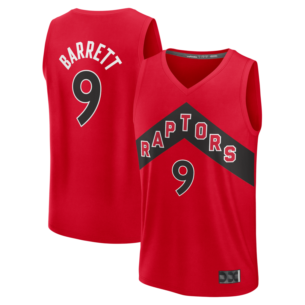 Pouc T.Raptors #9 RJ Barrett Red Fast Break Jerseys - Icon Edition