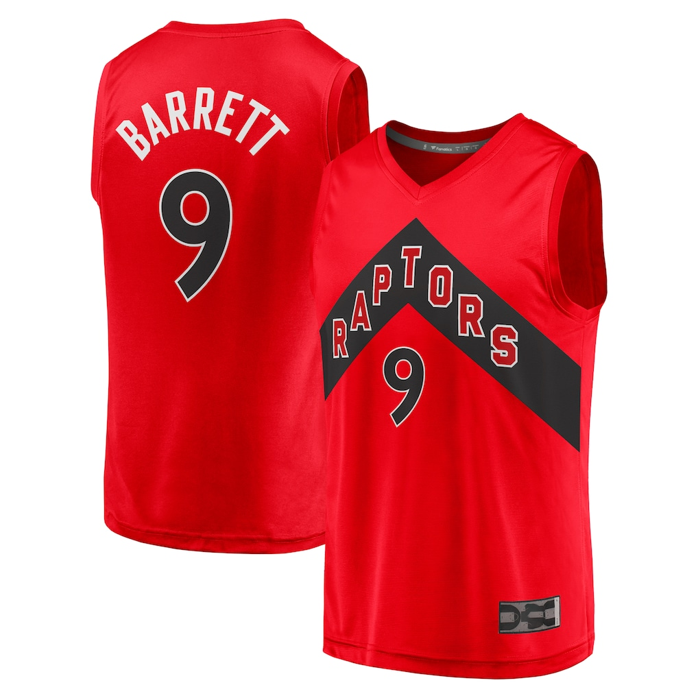 Pouc T.Raptors #9 RJ Barrett Red Fast Break Player Jerseys - Icon Edition