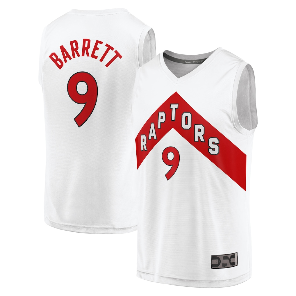 Pouc T.Raptors #9 RJ Barrett White Fast Break Player Jerseys - Association Edition