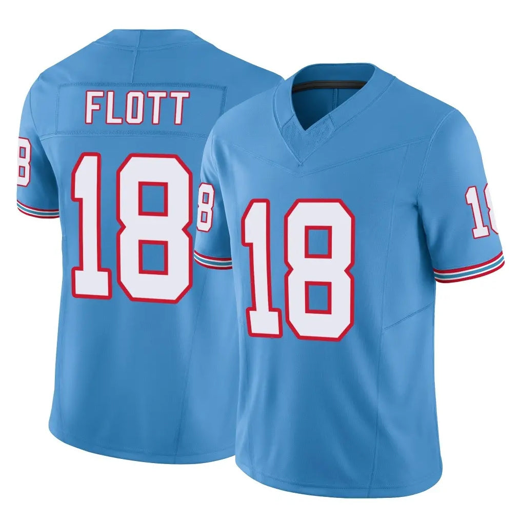 Pouc T.Titans #18 Cor'Dale Flott Player Light Blue Limited Vapor F.U.S.E. Home Game Stitched Jerseys