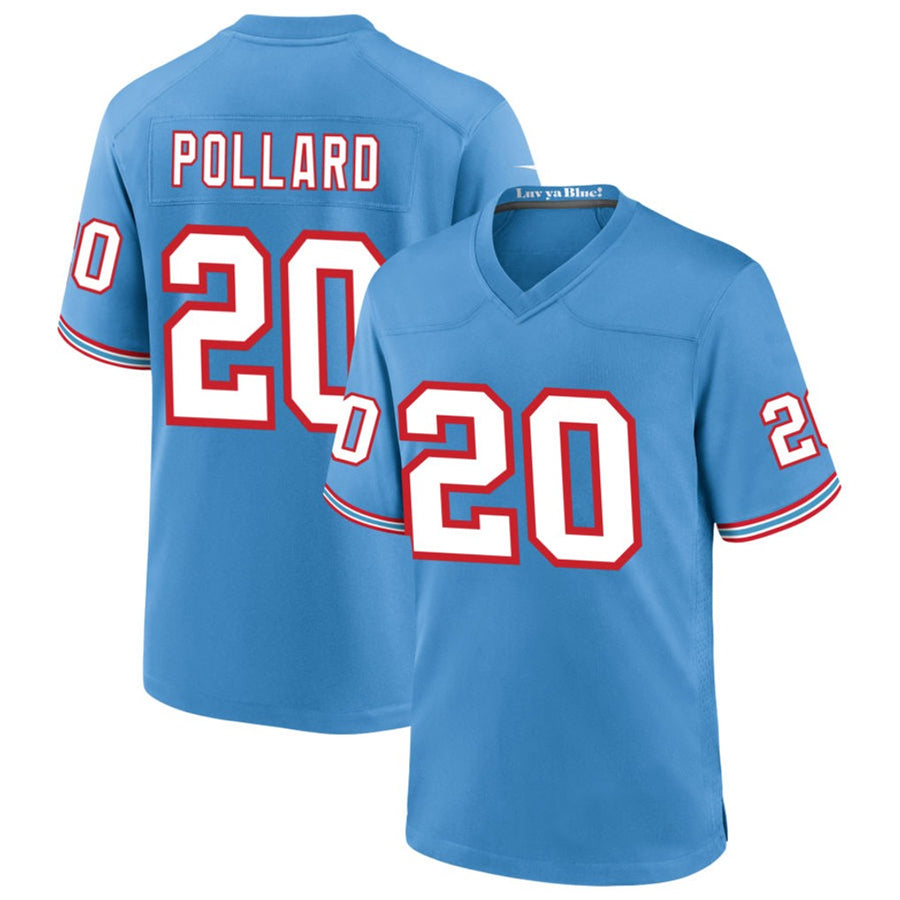 Pouc T.Titans #20 Tony Pollard Player Light Blue Throwback Alternate Game Stitched Jerseys