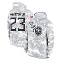 Pouc T.Titans #23 Kevin Winston Jr. Player Camo Arctic Salute to Service Pullover Hoodies Home Game Stitched Jerseys