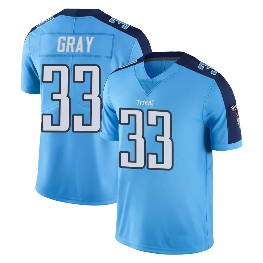 Pouc T.Titans #33 Cedric Gray Player Light Blue Limited Color Rush Home Game Stitched Jerseys