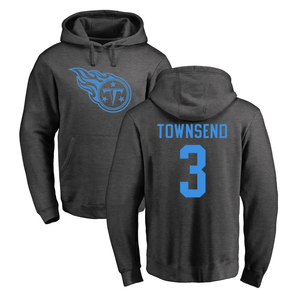 Pouc T.Titans #3 Tommy Townsend Player Ash One Color Pullover Hoodies Home Game Stitched Jerseys