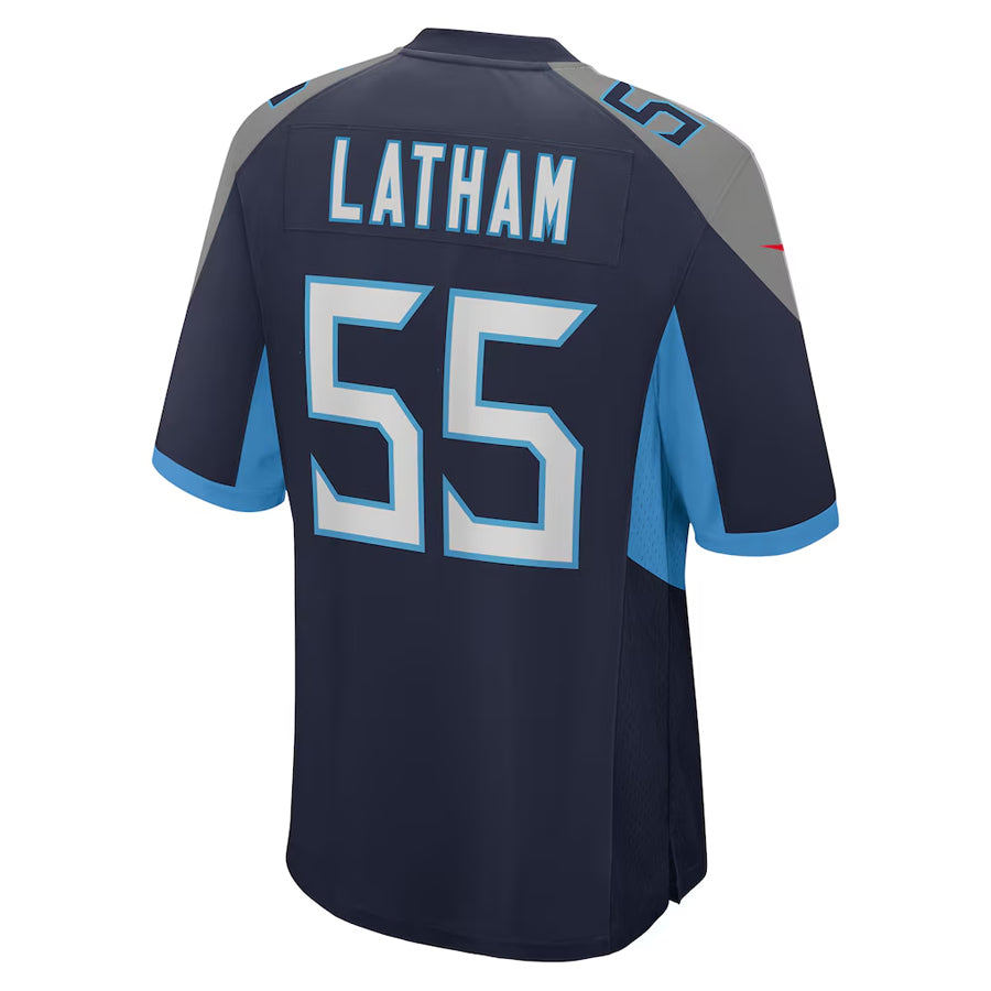 Pouc T.Titans #55 JC Latham Player Navy Home Game Stitched Jerseys