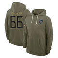 Pouc T.Titans #66 Fernando Carmona Jr. Player Olive Salute to Service Hoodies Home Game Stitched Jerseys