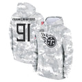 Pouc T.Titans #91 John Franklin-Myers Player Camo Arctic Salute to Service Pullover Hoodies Home Game Stitched Jerseys